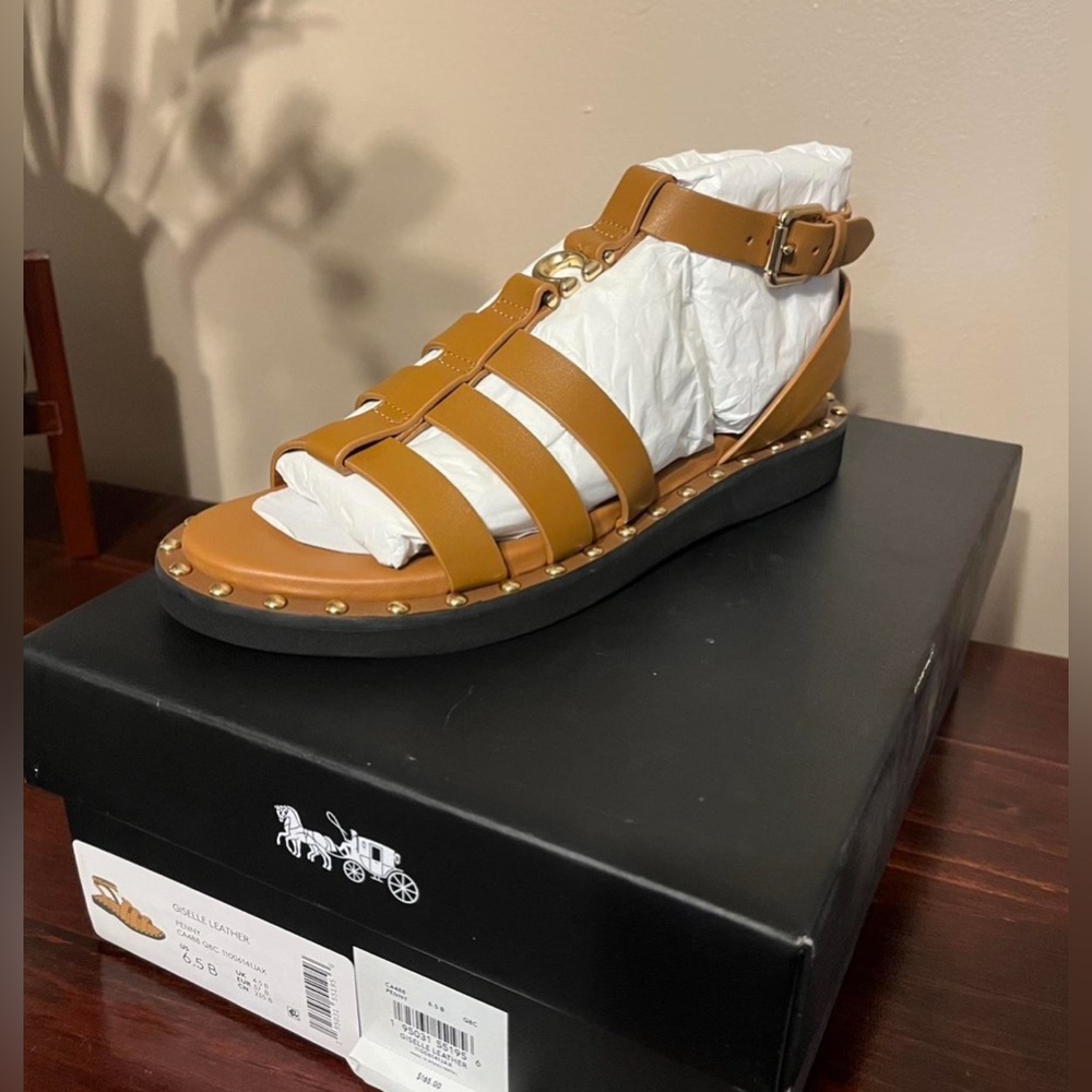 Coach Tan Leather gisselle sandals